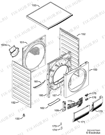 Взрыв-схема сушильной машины Electrolux RDH3677GFE - Схема узла Housing 001